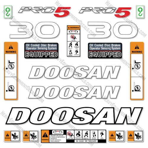 Doosan GC30E-5 Decal Kit Forklift- Aftermarket Kit - NOT GENUINE OEM     