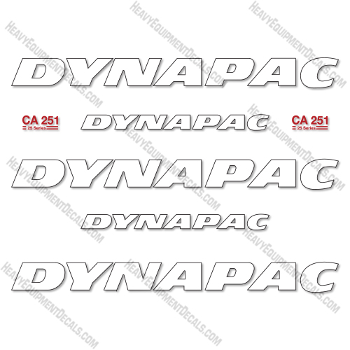 Fits Dynapac CA251 25 Series Decal Kit Smooth Drum Compactor 