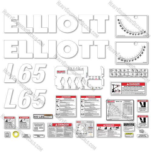 Fits Elliott L65 Decal Kit Aerial Work Platform decal kit