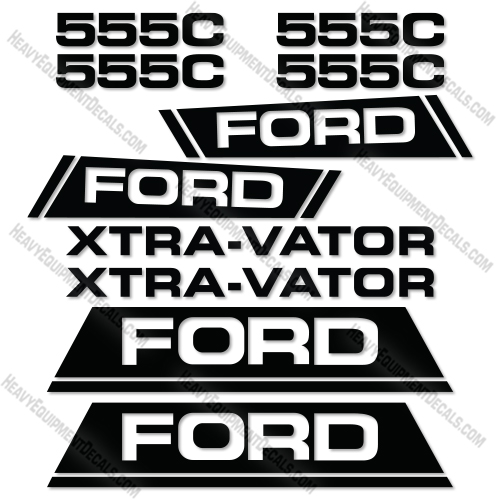 Fits Ford 555C Decal Kit Loader Tractor- Style 2  