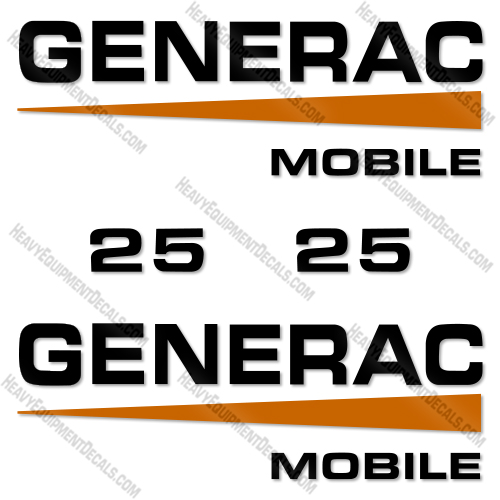 Fits Generac 25 Decal Kit Mobile Diesel Generator decal kit