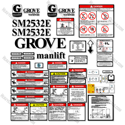 Grove SM2532E Decal Kit Scissor Lift- Aftermarket Kit 