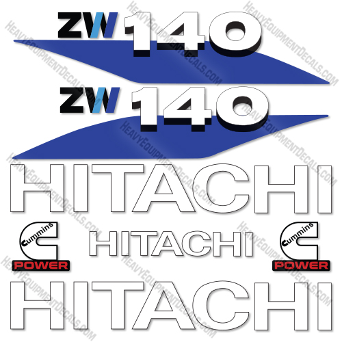 Fits Hitachi ZW140-6 Decal Kit Wheel Loader   decal kit,hitachi, zw140-6