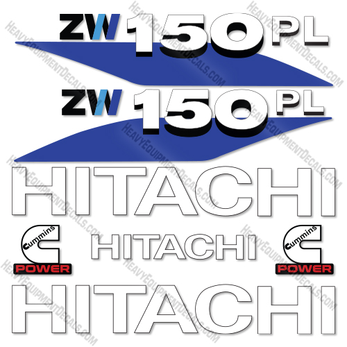 Fits Hitachi ZW150-6 PL Decal Kit Wheel Loader   decal kit,hitachi, zw150-6 pl