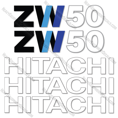 Fits Hitachi ZW50 Decal Kit Wheel Loader   decal kit,hitachi, zw50