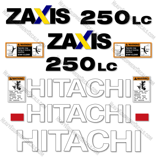 Fits Hitachi ZX250LC-5N Decal Kit Excavator 250, 250lc, 250lc-5, 250lc-5n, decal kit
