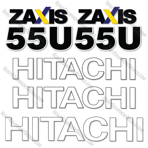 Fits Hitachi ZX55U-5 Decal Kit Mini Excavator 