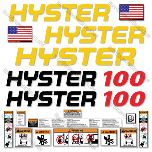 Hyster H100XM Decal Kit Forklift -Aftermarket Kit 