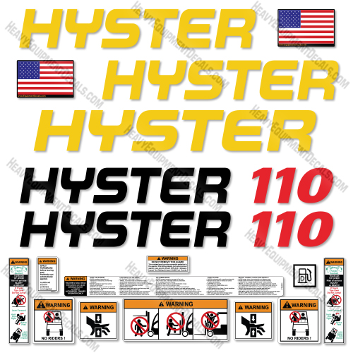 Hyster H110XM Decal Kit Forklift -Aftermarket Kit  