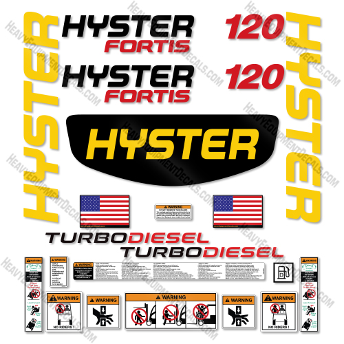 Hyster H120FT Decal Kit Forklift -Aftermarket Kit    