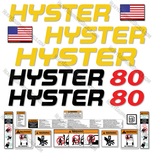 Hyster H80XM Decal Kit Forklift -Aftermarket Kit   