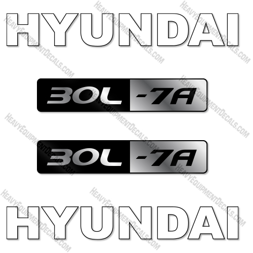 Hyundai 30L-7A Decal Kit Forklift - Aftermarket Kit 