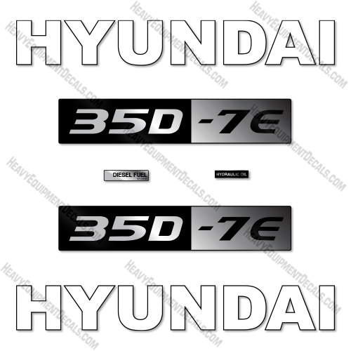 Fits Hyundai 35D-7E Decal Kit Forklift decal kit