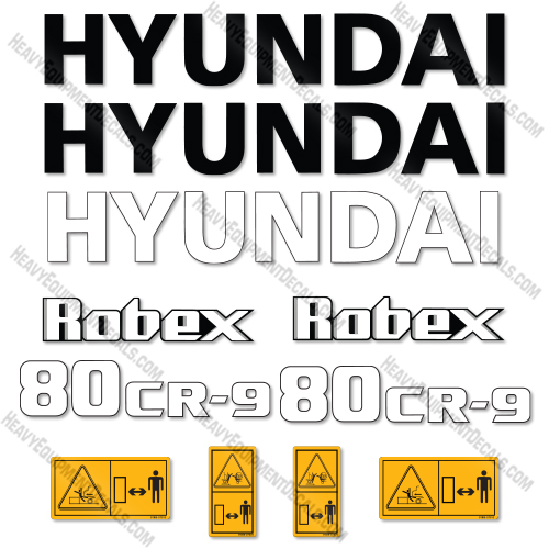 Hyundai 80CR-9 Decal Kit Excavator - Aftermarket Kit 