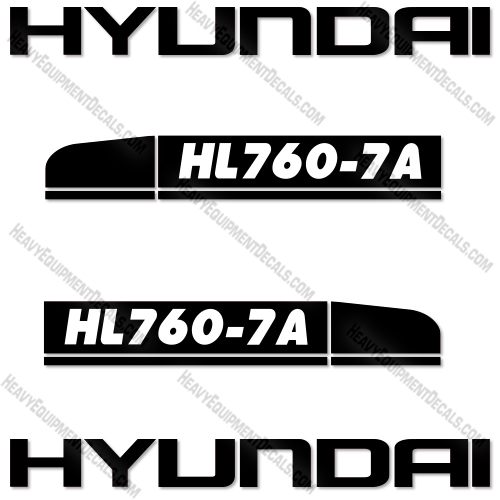 Hyundai HL760-7A Decal Kit Wheel Loader - Aftermarket Kit 