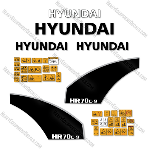 Hyundai HR70C-9 Decal Kit Wheel Loader - Aftermarket Kit 