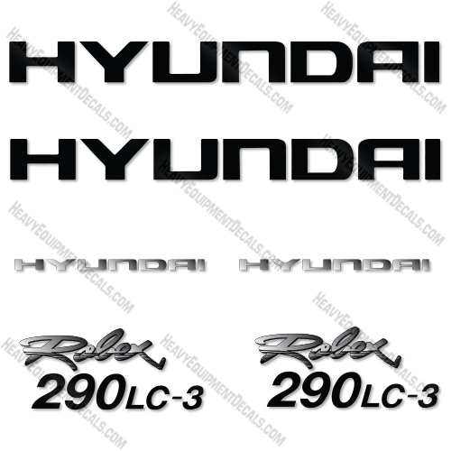 Hyundai 290LC-3 Decal Kit Excavator Robex - Aftermarket Kit 