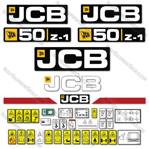 Fits JCB 50Z-1 Bucket Decal Kit Compact Excavator JCB