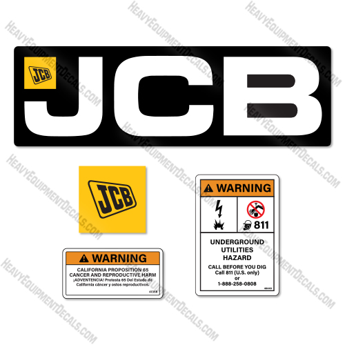 Fits JCB DB72 Bucket Decal Kit Skid Steer Loader JCB