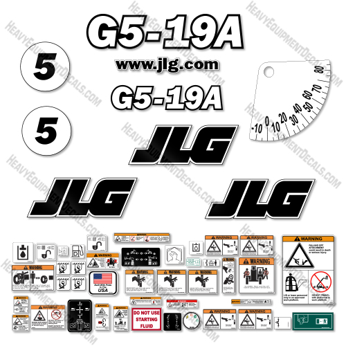 Fits JLG G5-19A Decal Kit Telehandler decal kit, g5-19a, g5, 19a