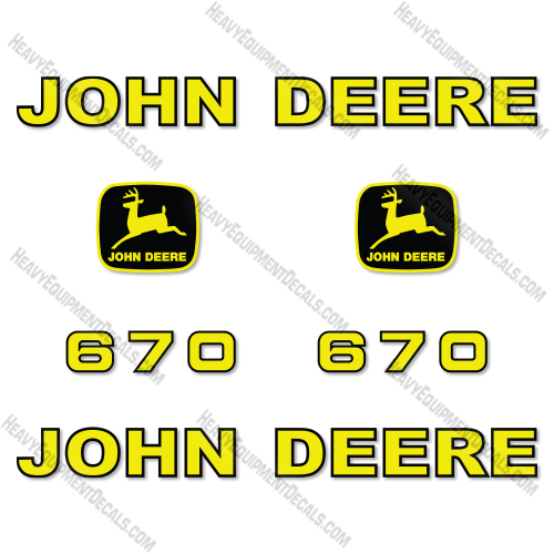 John Deere 670 Decal Kit Hay Rake- Aftermarket Kit   