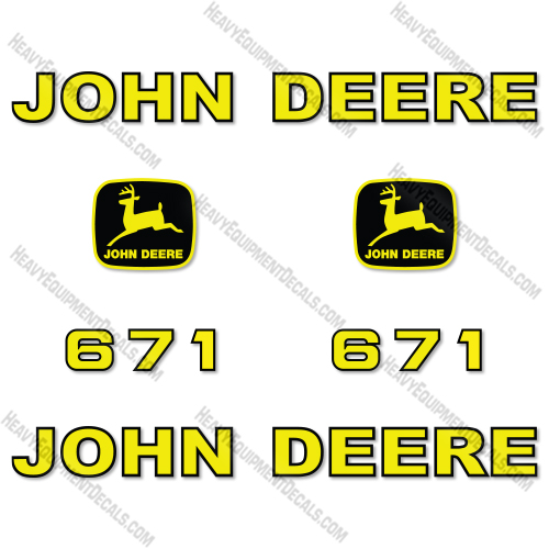 John Deere 671 Decal Kit Hay Rake- Aftermarket Kit   