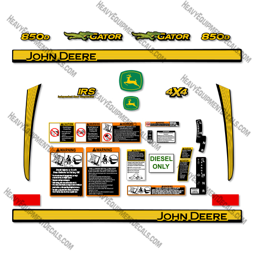 John Deere 850D Decal Kit XUV - Aftermarket Kit   decal kit, deere, john deere