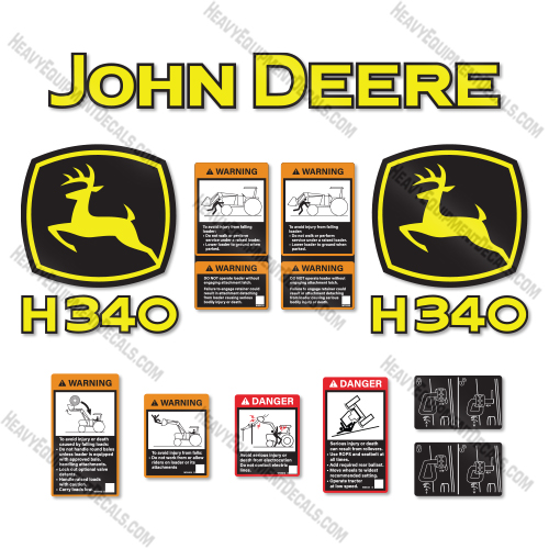 Fits John Deere H340 Decal Kit Front End Tractor Loader   decal kit, deere, john deere