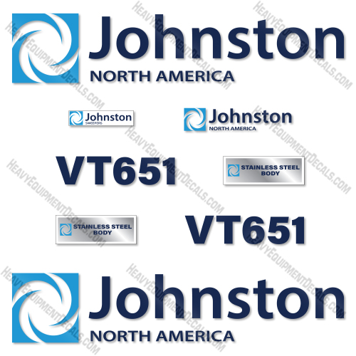 Fits Johnston VT651 Decal Kit Street Sweeper   