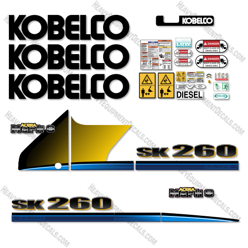 Fits Kobelco SK260-8 Decal Kit Excavator 