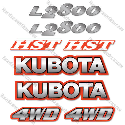 Fits Kubota L2800 Decal Kit Tractor 