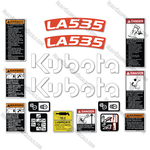 Fits Kubota LA535 Decal Kit Compact Tractor  Kubota