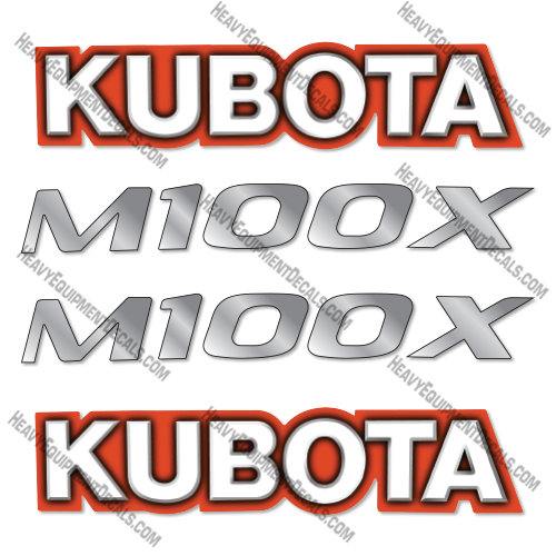 Kubota M100X Decal Kit Tractor - Aftermarket Kit  Kubota,decals