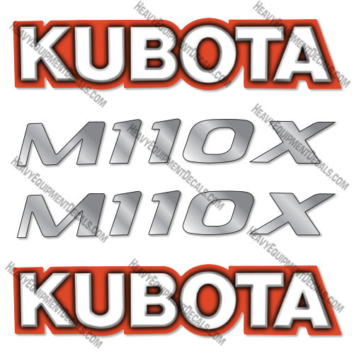 Kubota M110X Decal Kit Tractor - Aftermarket Kit   Kubota,decals