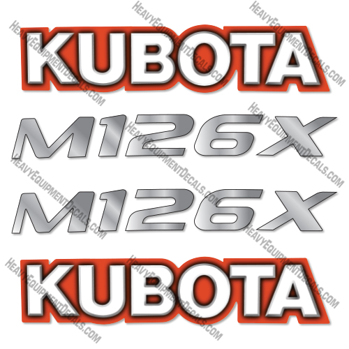 Kubota M126X Decal Kit Tractor - Aftermarket Kit Kubota,decals