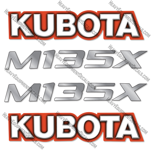 Kubota M135X Decal Kit Tractor - Aftermarket Kit  Kubota,decals