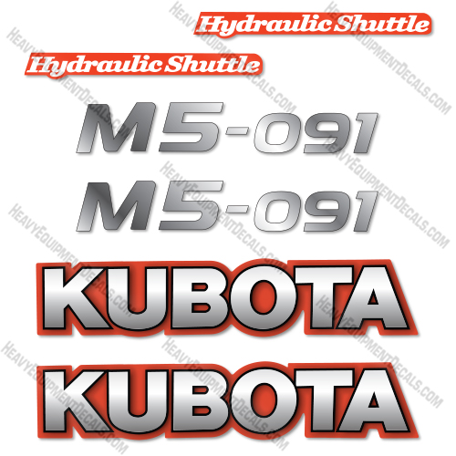 Kubota M5-091 Decal Kit Utility Tractor - Aftermarket Kit  