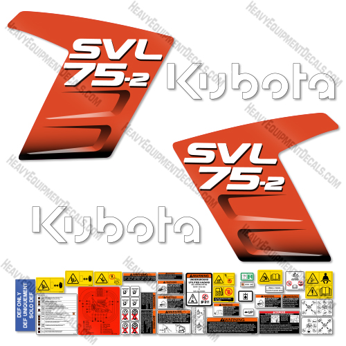 Fits Kubota SVL 75-2 Decal Kit Track Loader - White Version! 