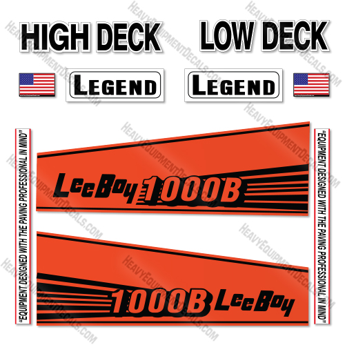 Fits LeeBoy 1000B Decal Kit Paver 