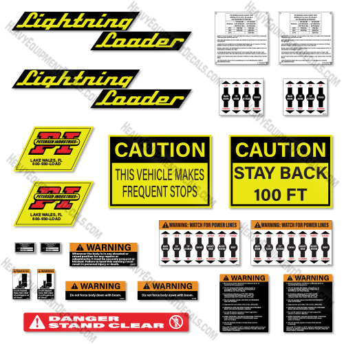 Fits Lightning Loader TL3 Decal Kit Trash Truck Loader  Kubota
