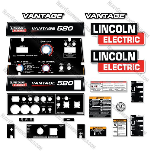Fits Lincoln Electric Vantage 580 Decal Kit Welder 580, decal kit, lincolnelectric, vantage, vantage5880