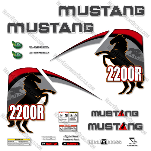 Mustang 2200R Decal Kit Skid Steer - Aftermarket Kit 