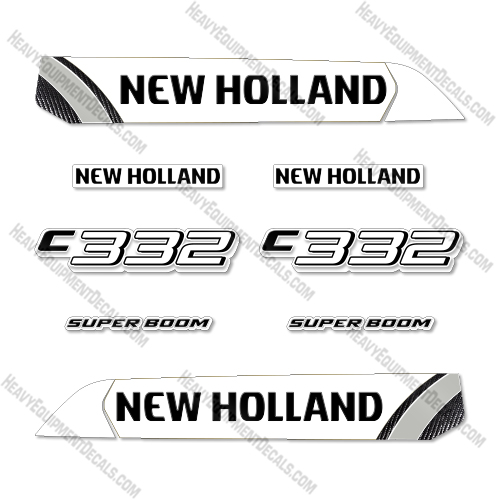 Fits New Holland C332 Decal Kit Compact Track Loader - Custom White & Black 