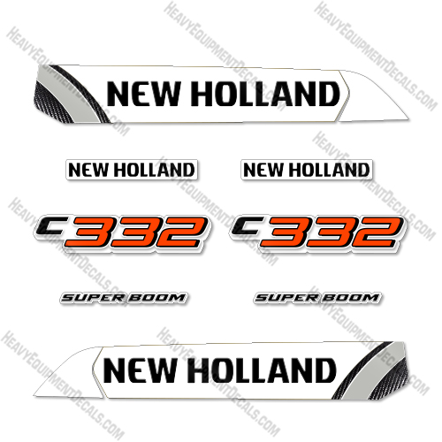 Fits New Holland C332 Decal Kit Compact Track Loader - Custom White Black Orange 