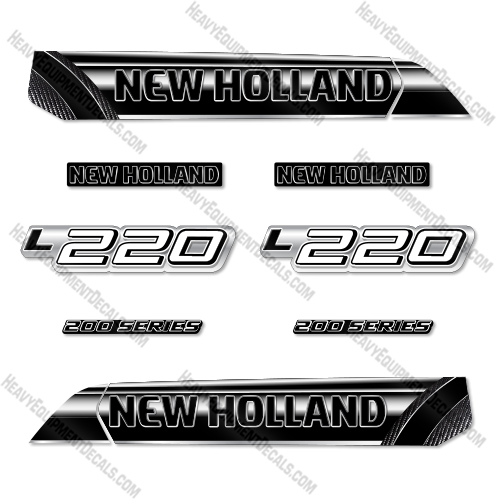 Fits New Holland L220 Decal Kit Skid Steer - Custom Midnight   decal kit, new holland,