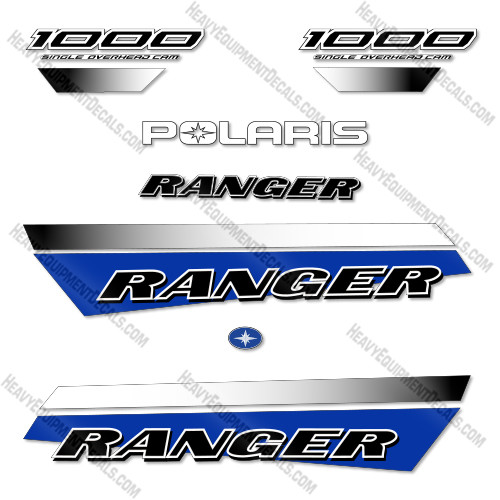 Fits Polaris Ranger 1000 Crew 2022 Single Overhead Cam Decal Kit Utility Vehicle- BLUE!  decal kit, polaris ranger, 1000