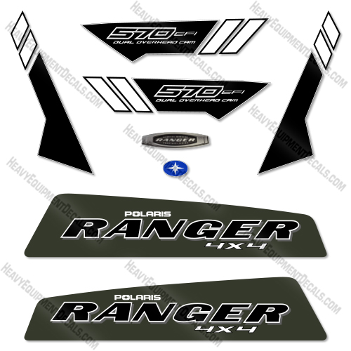 Fits Polaris Ranger 570 EPS 2015 Decal Kit Utility Vehicle- GREEN!  decal kit, polaris ranger, 