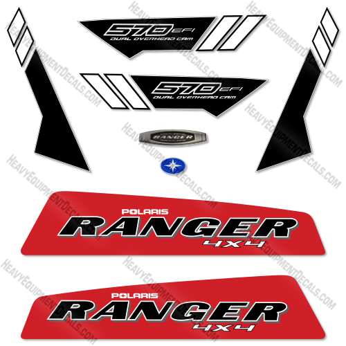 Fits Polaris Ranger 570 2015 EPS Decal Kit Utility Vehicle- RED!  decal kit, polaris ranger, 
