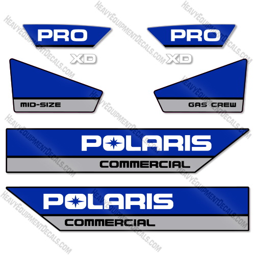 Fits Polaris Ranger Pro XD Mid-Size Gasoline Blue White Decal Kit Utility Vehicle   decal kit, polaris ranger