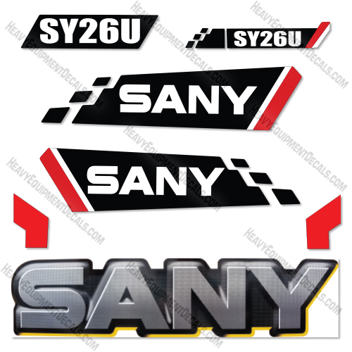 Sany SY26U Decal Kit MIni Excavator - Aftermarket Kit 